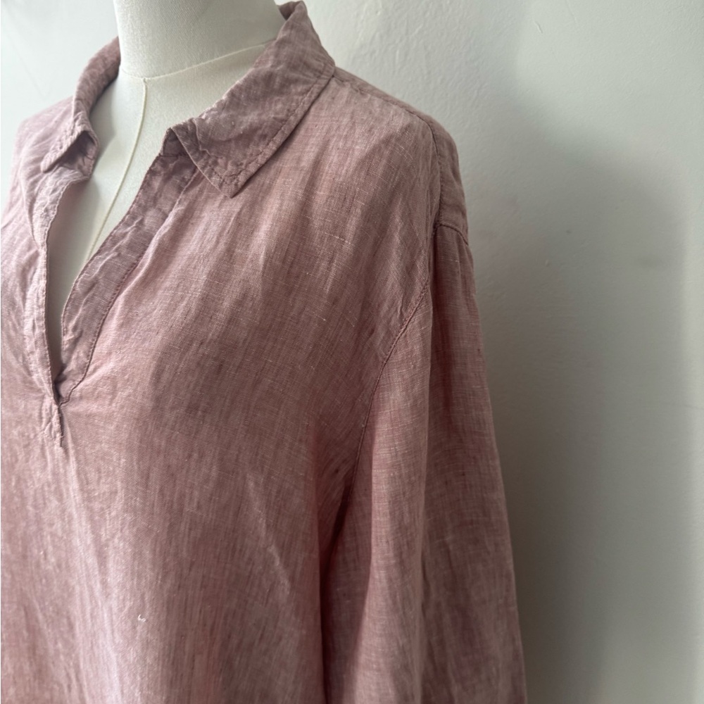 Sigrid Olsen Mauve Linen Tunic Top - Size 1X - Picture 5 of 14